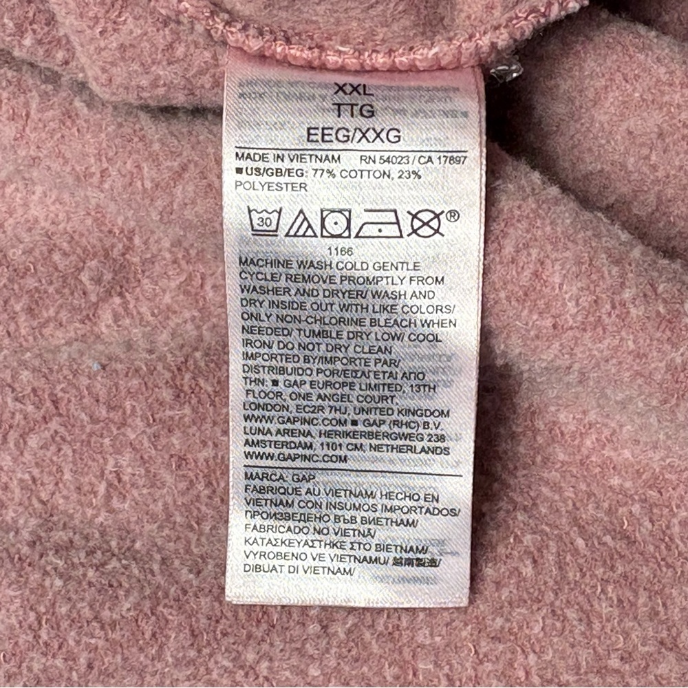 NWT GAP Brushed Fleece Joggers Size 2XL XXL Antique Pink Elastic Waist Ankle - Picture 10 of 13